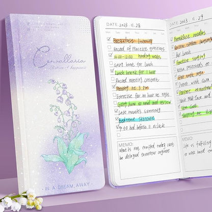 Glitter Gradient To-Do Notepad And Checklist Diary (Canvallaria Flower) (Purple)