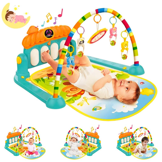 Baby Musical Play Gym with Piano & Hanging Toys – 0 to 12 Months Activity Mat