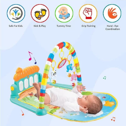 Baby Musical Play Gym with Piano & Hanging Toys – 0 to 12 Months Activity Mat