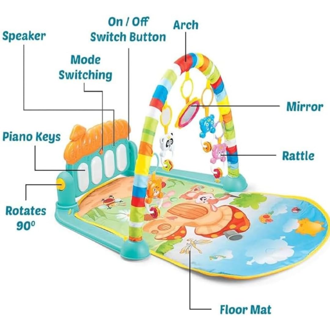 Baby Musical Play Gym with Piano & Hanging Toys – 0 to 12 Months Activity Mat