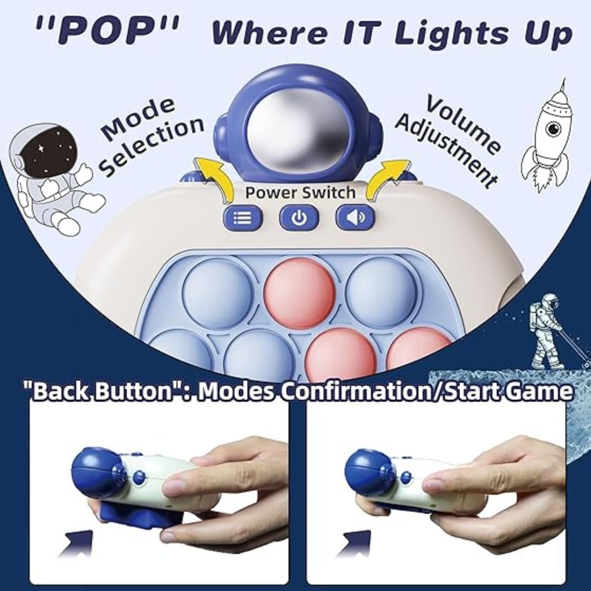 Fast Push Pop It Game for Kids. Assorted Colours