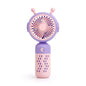 Mini Cartoon USB Fan – Cute Moon Design with Dual Speed (Pink & Purple)