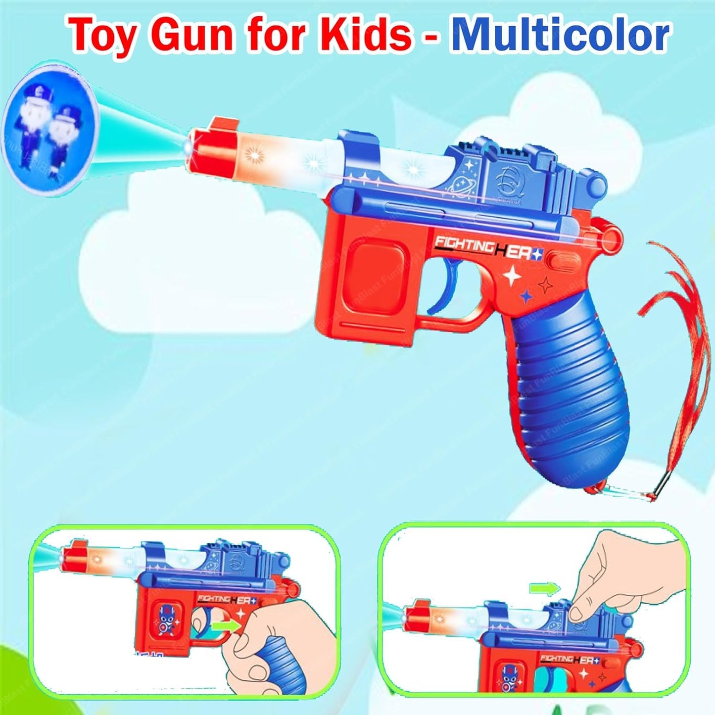 Gun Toys for Kids – Flash Gun Image Projecting Toy for Kids, Pretend Play Toys for Kids, Toy Gun with Sounds, Electric Gun Toy, Toy Gun Pistol for Kids