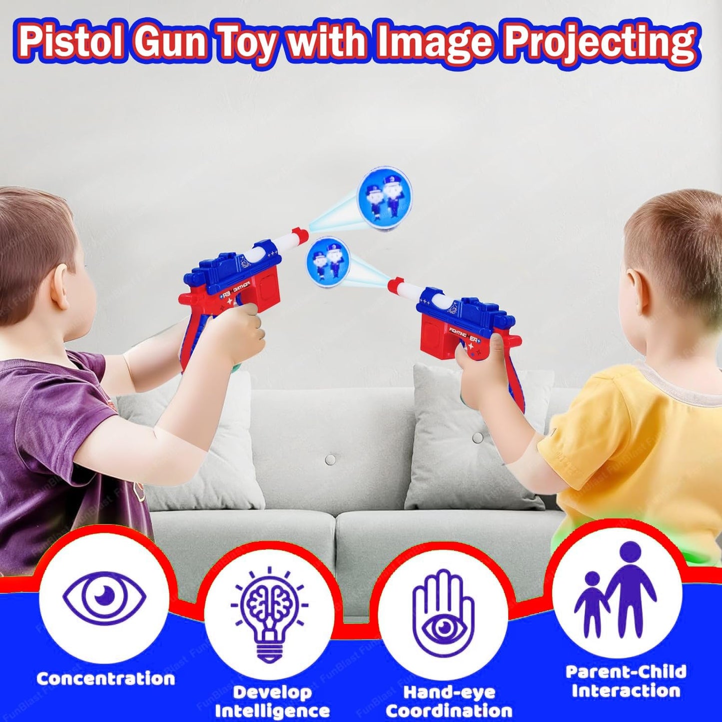 Gun Toys for Kids – Flash Gun Image Projecting Toy for Kids, Pretend Play Toys for Kids, Toy Gun with Sounds, Electric Gun Toy, Toy Gun Pistol for Kids