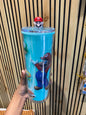 Super Mario Theme Plastic Sipper with 3D Top Lid And Straw For Kids