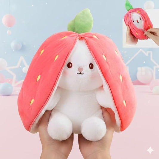 Reversible Strawberry Rabbit Soft Toy