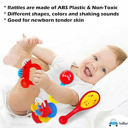 Rattles for Babies – Pack of 7 Pcs Rattle Toys| Sound Rattle Toys| For +3 Months Babies