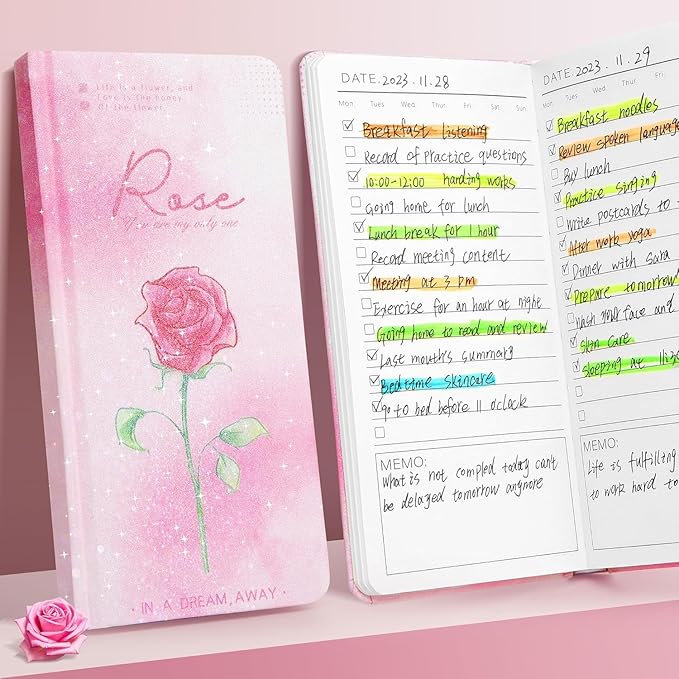 Glitter Gradient To-Do Notepad And Checklist Diary (Rose) (Pink)