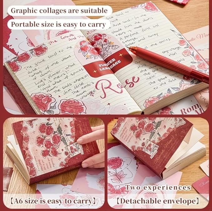 Vintage Scrapbooking Journal Kit  Aesthetic Sticker Journaling Scrapbook Photo Album (Romantic Manor Love)