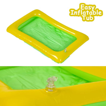 Fantasy Sand 500 Grams  with Inflatable Tray, 1 Big Mould, 6 Small Moulds & 1 Toy Plastic Knife | Smooth, Non Sticky Sand Set for Kids. Assorted Colours