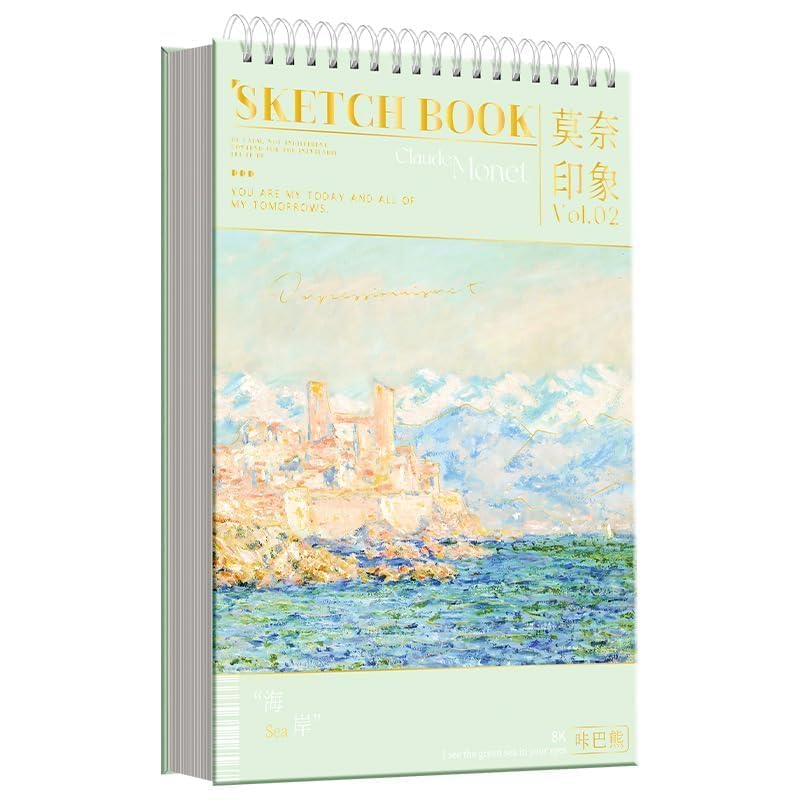 A4 Sketching Book for Artists – 60 Sheets Thick Paper Sketchpad for Drawing, Painting & Art Work – Hand-Painted Colored Lead Album (Sea Green- Sketching Book)