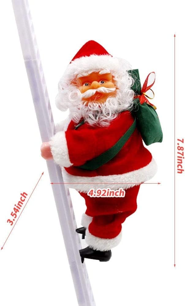 Christmas Musical Ladder Santa Claus Climbing on Ladder with Jingle Bell Music