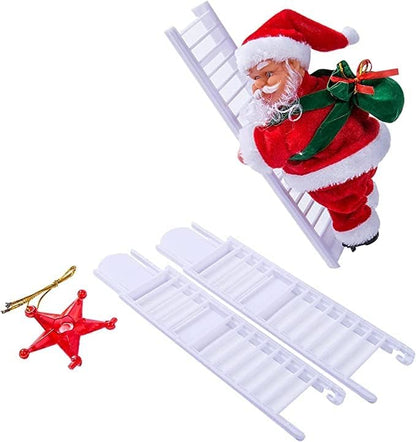 Christmas Musical Ladder Santa Claus Climbing on Ladder with Jingle Bell Music