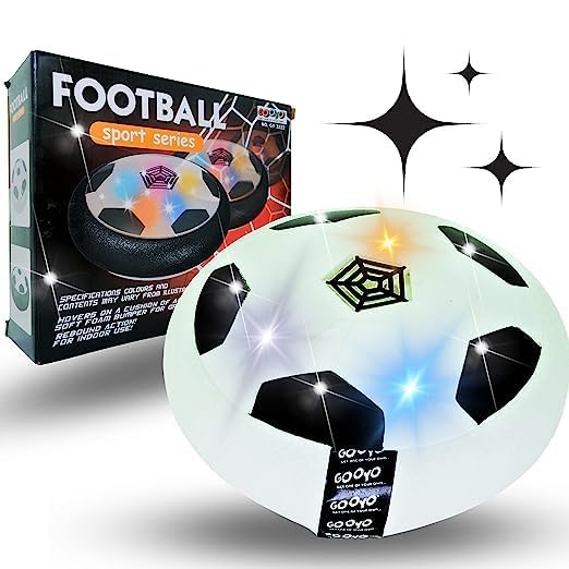 Floating Hover Football with Colorful Flash Light Effect | Indoor & Outdoor Pro Air Football Game for Kids/Girls/Boys/Gifts | White Color