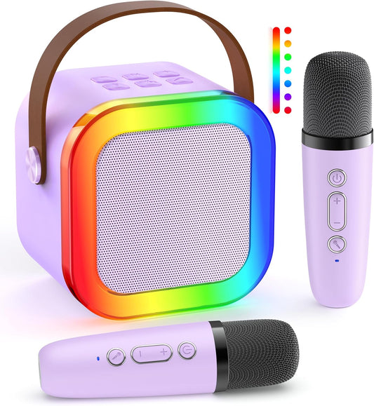 Mini Karaoke Machine with 2 Wireless Mics – For Kids & Adults