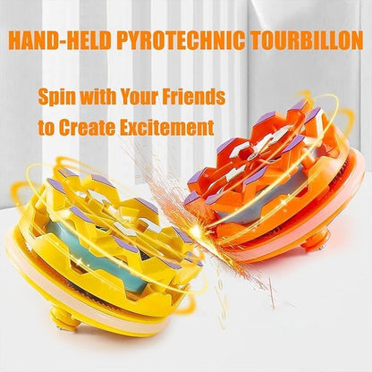 Fireworks Spinning Tops with Spark Effects, Battling Top Burst Gyros Toy (Pack of 1) (Assorted Colours)