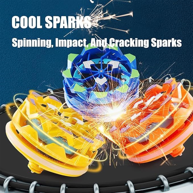 Fireworks Spinning Tops with Spark Effects, Battling Top Burst Gyros Toy (Pack of 1) (Assorted Colours)
