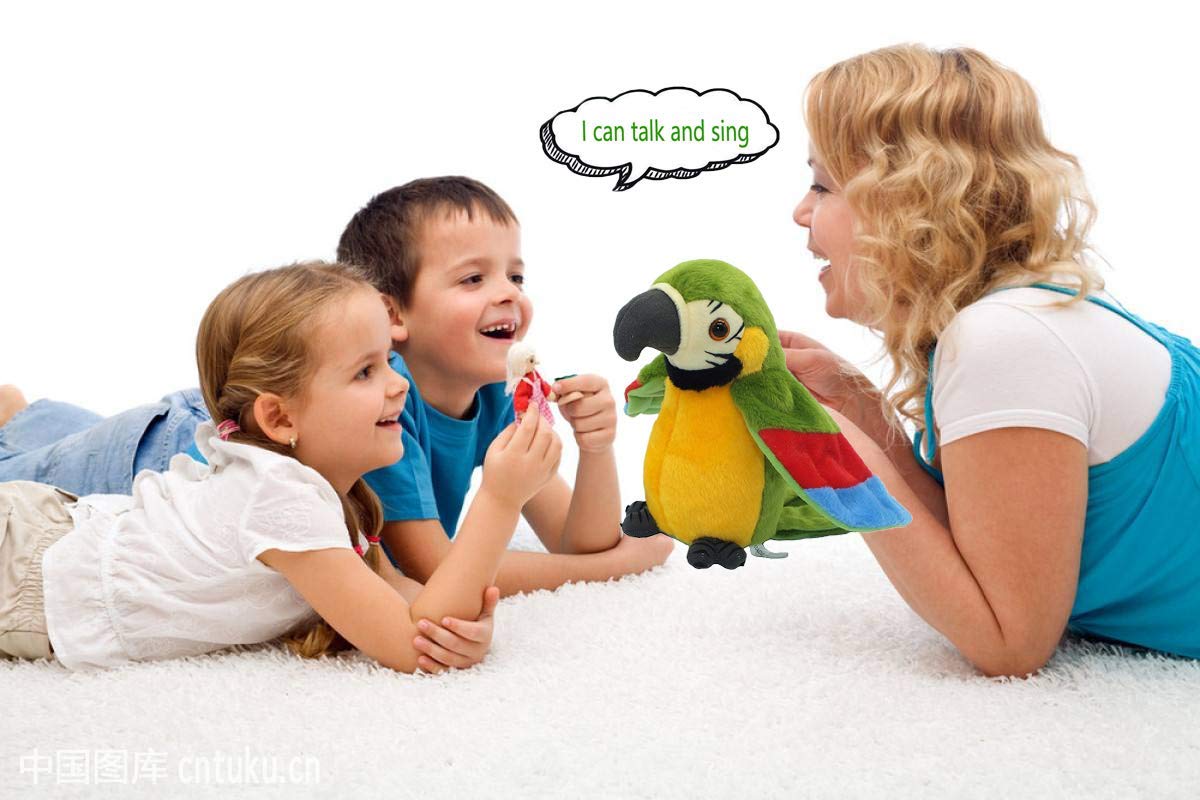 Talking Parrot Plush Toy – Repeats What You Say! (Multicolor, Pack of 1)