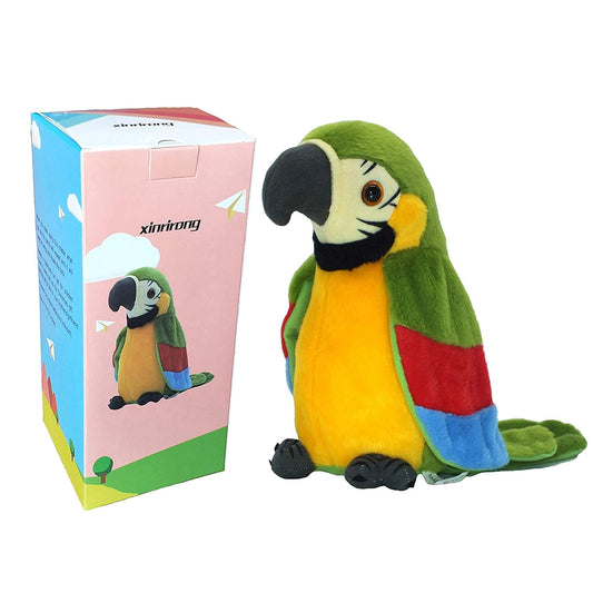 Talking Parrot, It Will Repeat What Ever is Said by You, Quite Funny and Happiest Toy You Will Ever See, Multifunctional Electrical Plush Toy, Multi colour (Pack of 1)