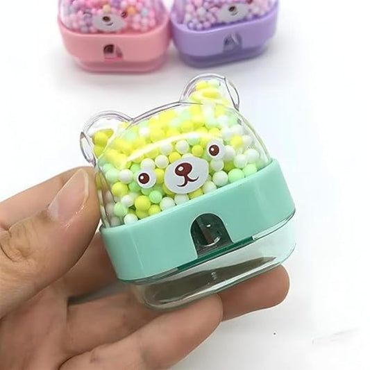 Teddybear Design Sharpener-Set of 4 PCS (Random Design)| Activity Toy|Toys|Pencil Sharpener|Sharpener for Kids| Fancy Sharpeners |Multicolour [ 3+] (Assorted colors)