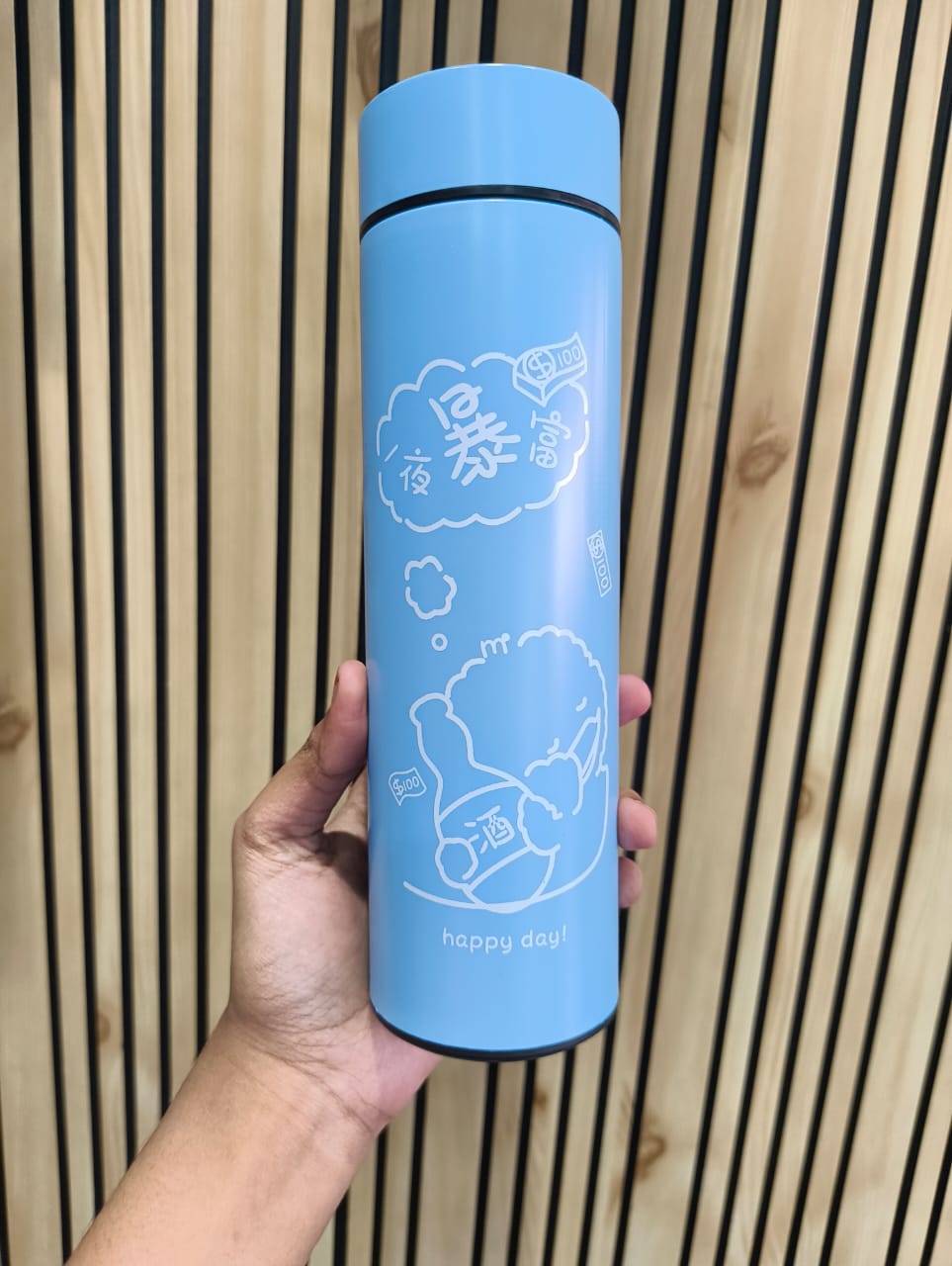 Printed Temperature Smart Vacuum Insulated Hot & Cold Water Bottle