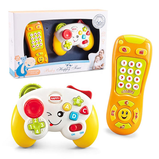Laugh & Learn Colorful Game & Learn Remote Controller & Toy Mobile Phone for Toddlers【Pack of 2 Items】
