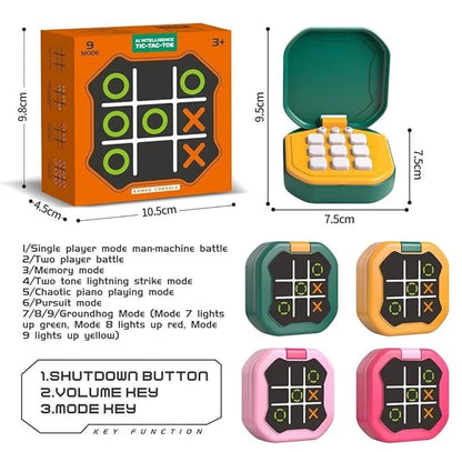 Tic Tac Toe Handheld Game Console for Kids - 11 Mode, Portable Smart Puzzle