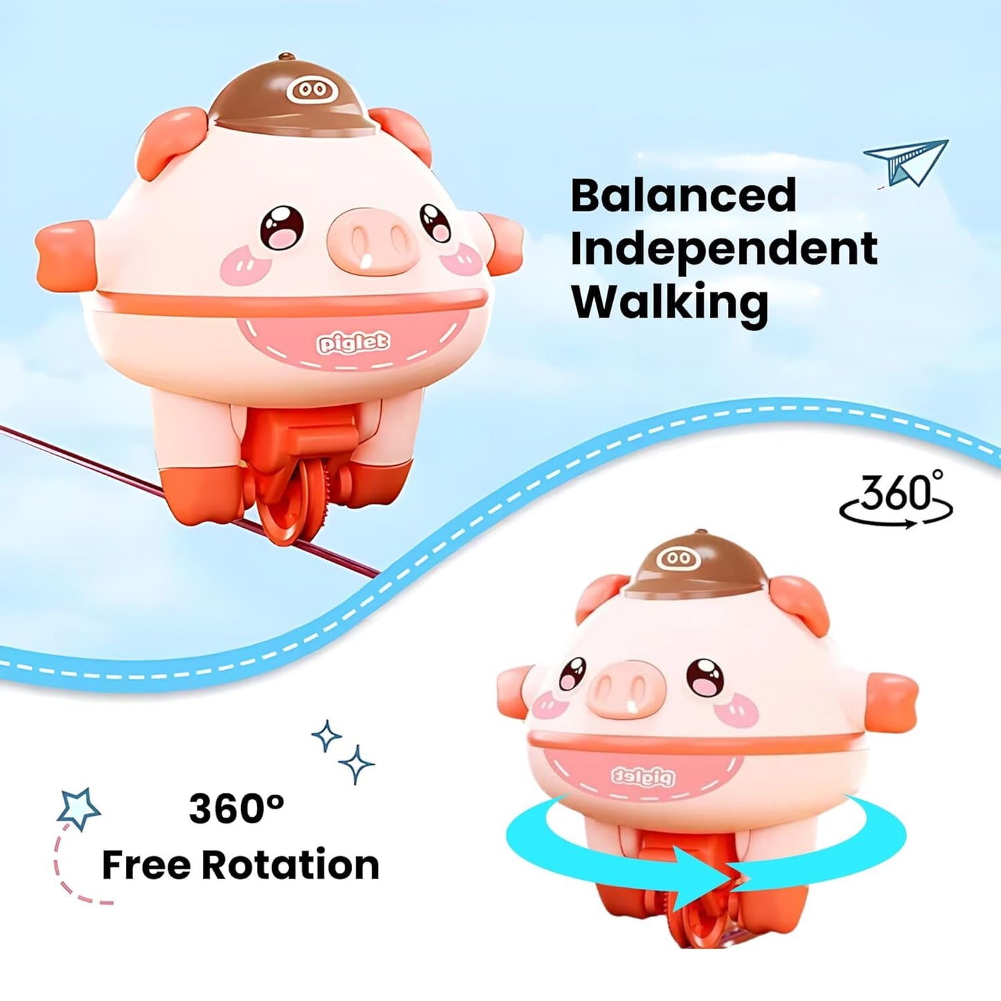 Roly-Poly Balance Pig Toy – Tightrope Walking Gyroscope Fidget Toy