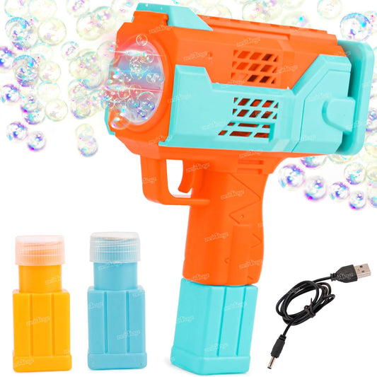 Bubble Gun for Kids Leak Proof Rechargeable Bubble Machine Toy for Kids Automatic Bubble Blower with Light, Music Best Gift for Children (Pack of 1)