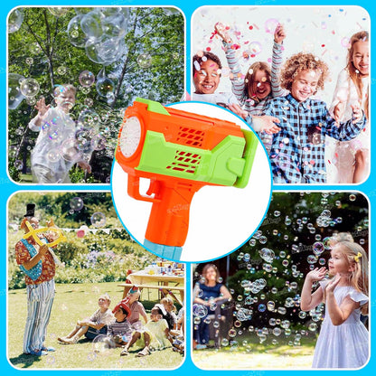Bubble Gun for Kids Leak Proof Rechargeable Bubble Machine Toy for Kids Automatic Bubble Blower with Light, Music Best Gift for Children (Pack of 1)