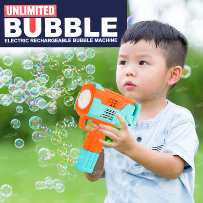 Bubble Gun for Kids Leak Proof Rechargeable Bubble Machine Toy for Kids Automatic Bubble Blower with Light, Music Best Gift for Children (Pack of 1)
