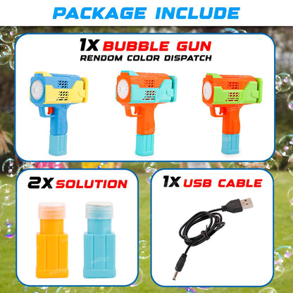 Bubble Gun for Kids Leak Proof Rechargeable Bubble Machine Toy for Kids Automatic Bubble Blower with Light, Music Best Gift for Children (Pack of 1)