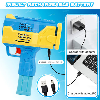 Bubble Gun for Kids Leak Proof Rechargeable Bubble Machine Toy for Kids Automatic Bubble Blower with Light, Music Best Gift for Children (Pack of 1)