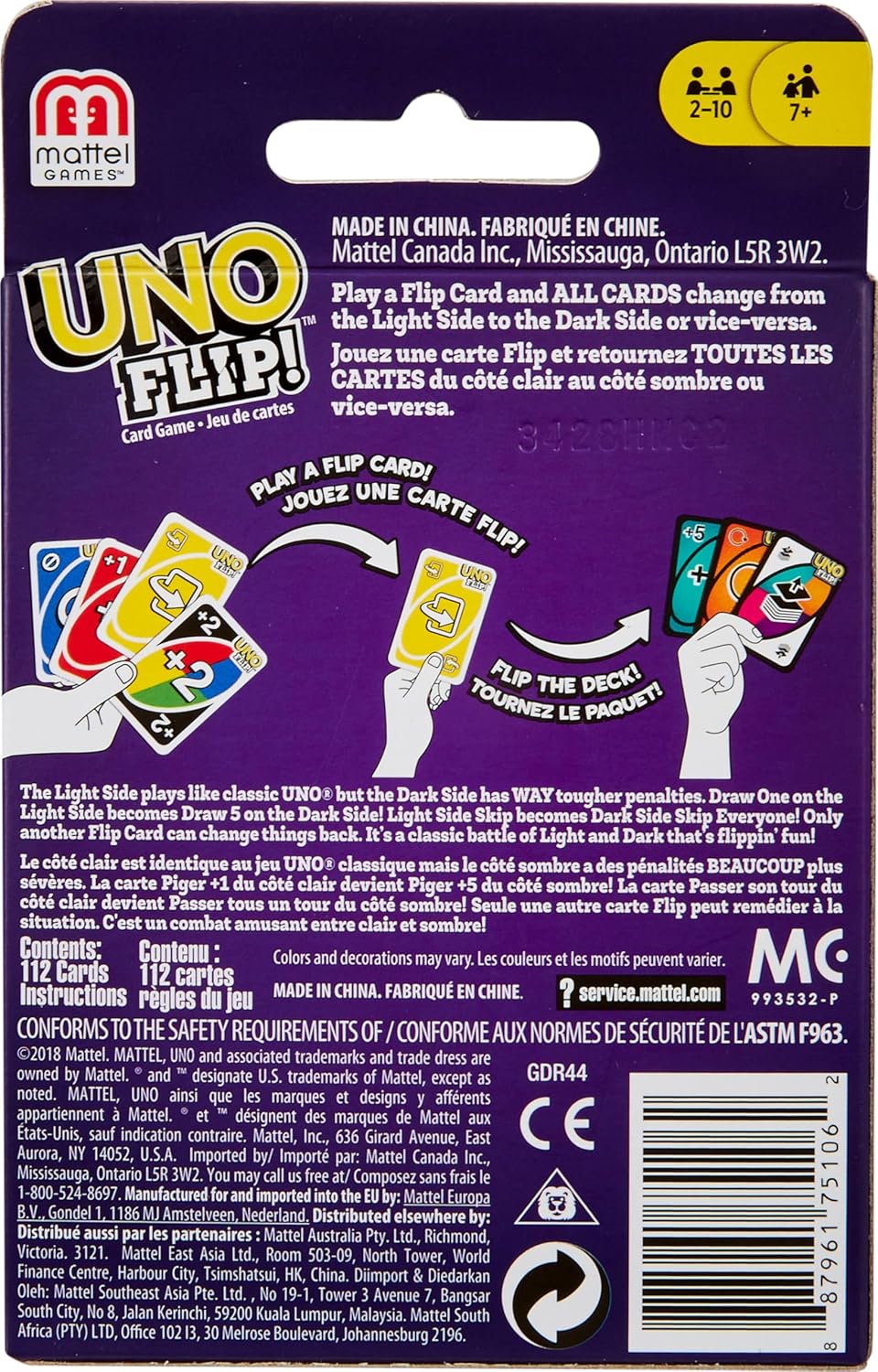 Uno Flip Side Card Game, Multi Color