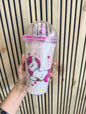White Unicorn Sipper with Straw