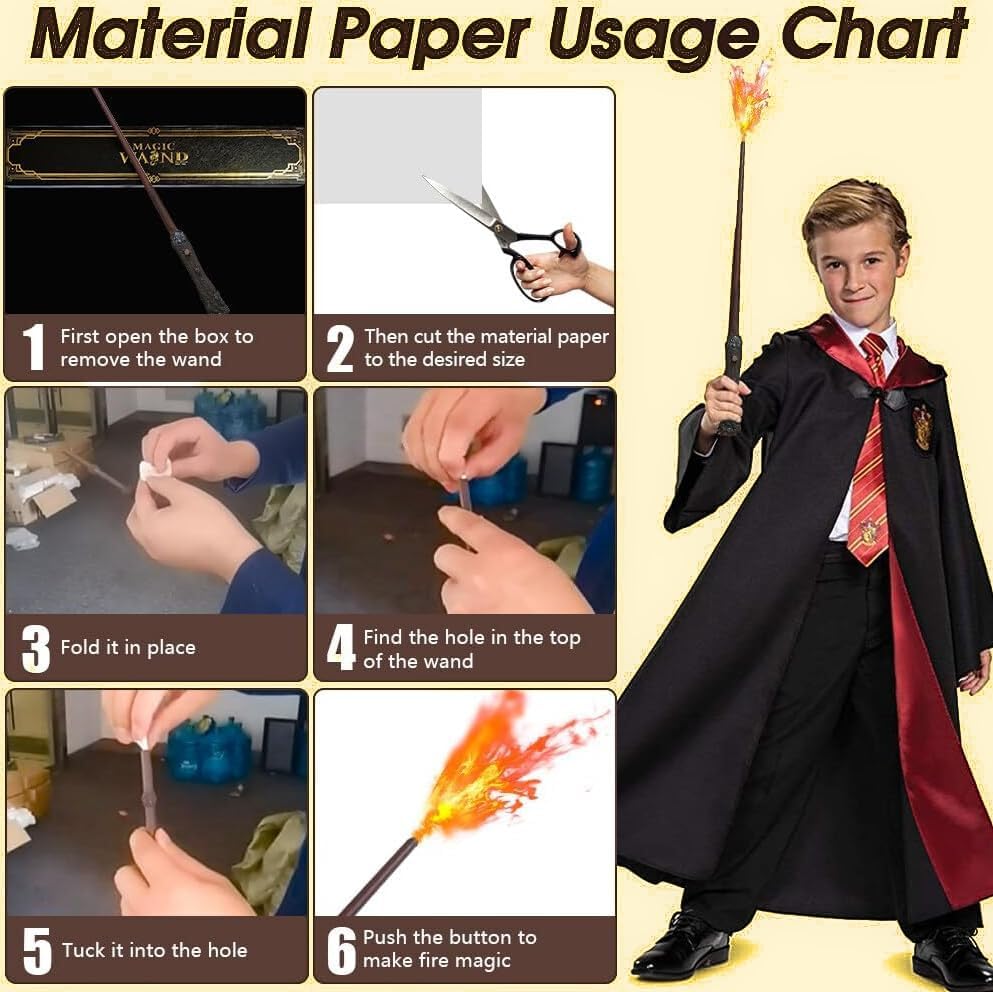LED Flame Harry Potter Magic Wand with Fire Ball Effect - 42 CM