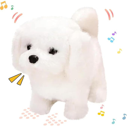 Walking White DogToy | Hopping & Talking Dog| Rapid Jumping Dog Toy with Wiggling Ears, Twitching Nose & Interactive Educational Play for Kids