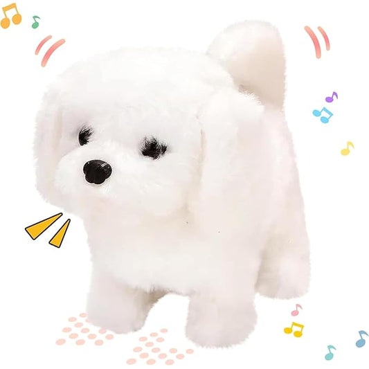 Walking White DogToy | Hopping & Talking Dog| Rapid Jumping Dog Toy with Wiggling Ears, Twitching Nose & Interactive Educational Play for Kids