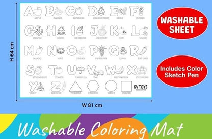 Reusable Alphabet Colouring Mat for Kids – DIY Washable Learning Mat with Colour Pens