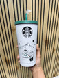 White And Green Starbucks Sipper